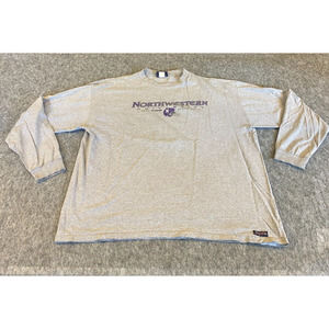 FLAWED* Jansport Northwestern University Tshirt USA MADE Longsleeve Size XL Vtg